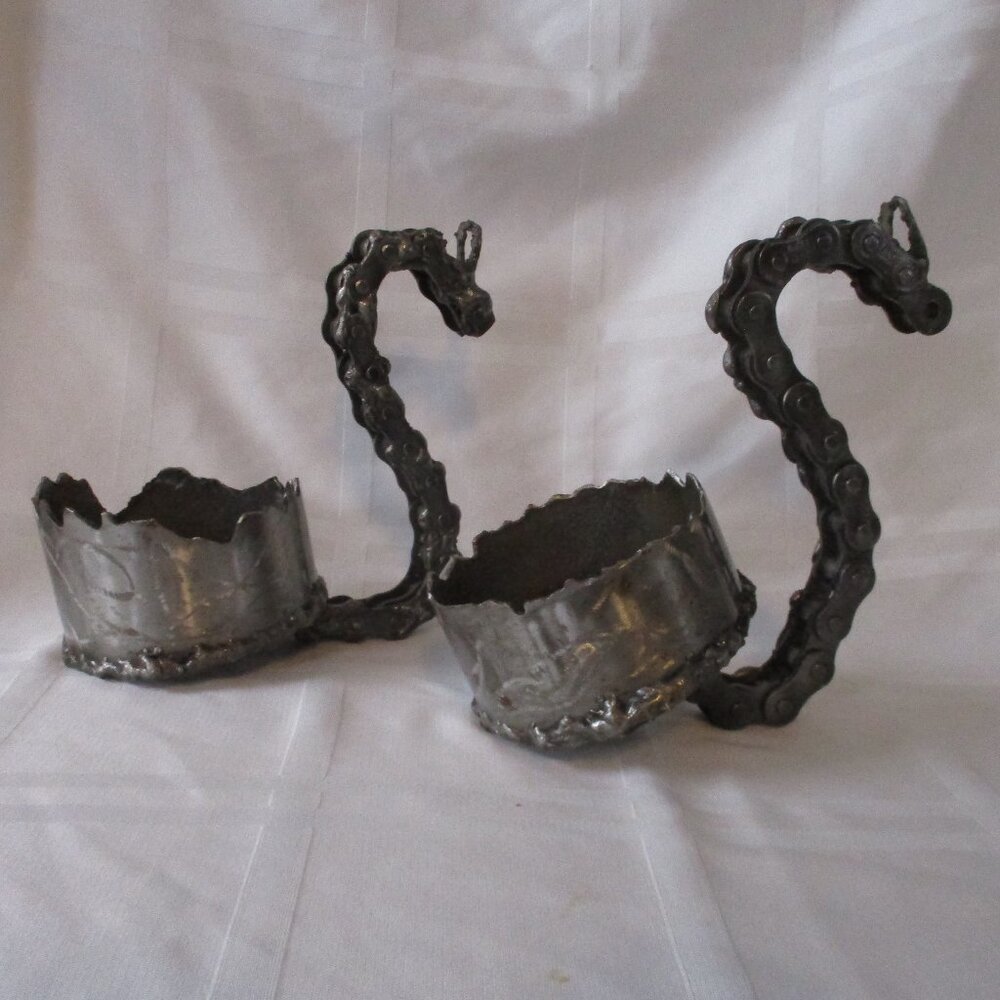 Brutalist Industrial Candle Wall Sconce Pair Metal Contemporary Robin Jarrett